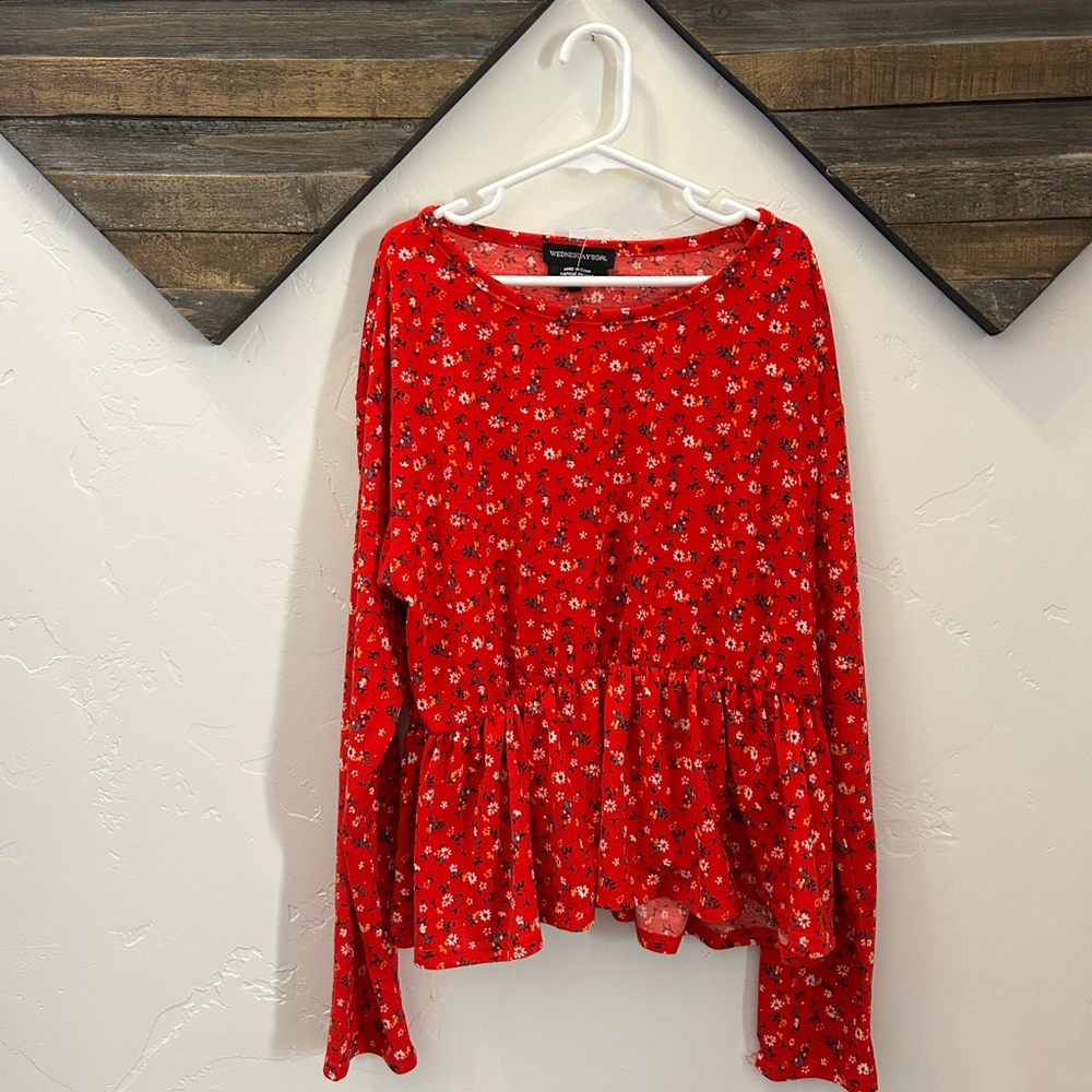 Wednesdays Girl floral long sleeve top.